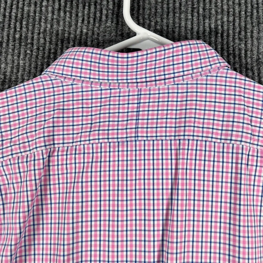 Polo Ralph Lauren Shirt Mens 2XL XXL Pink Blue Check Long Sleeve Performance